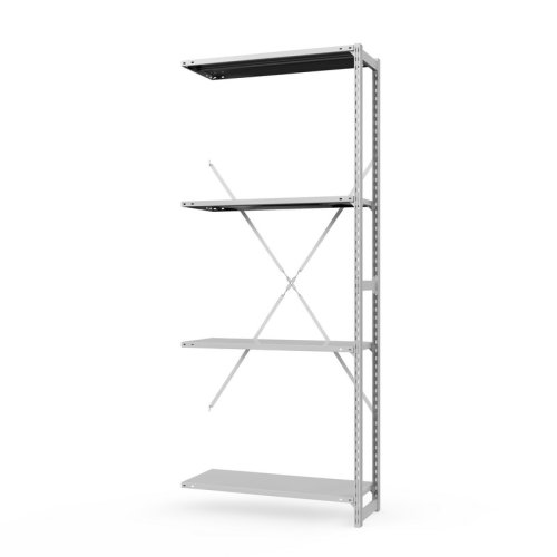 Секция приставная стеллажа для офиса ГТС Универсал, 2000x1000x600 мм. Полки: метал. усил. 4 шт. (ТСУп 20100642)