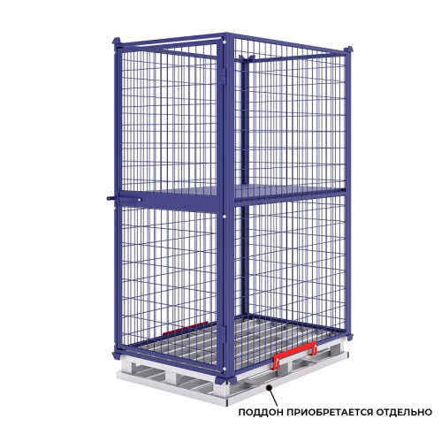 Сетчатое ограждение паллеты (600 кг, 1200x800x1770 мм)