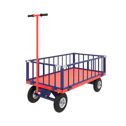 Платформенная тележка с поворотной осью ТПОБ 2 Т (г/п 450 кг, 900x600 мм, колеса литые 250 мм)