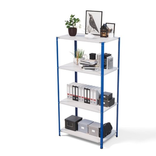 Стеллаж металлический ТС Лайт, синие стойки, 2000x1000x600 мм. Полки: 4 шт. металл (ТС 200100604с)
