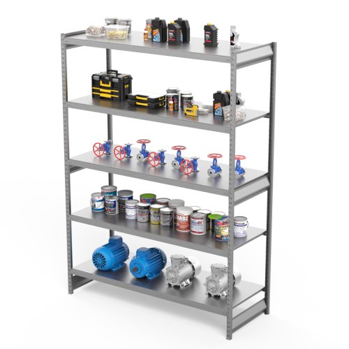 Стеллаж СГ Ультра / СГУ (2500х2100х500 мм) 5 ярусов, цинк (СГУ 2521055)