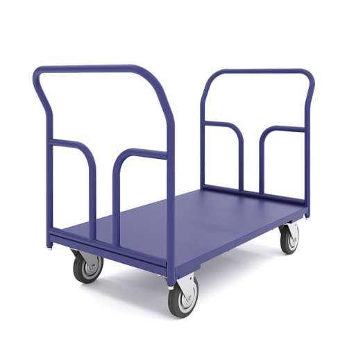 Тележка платформенная ТПД 10 (г/п 450 кг, 800x1800 мм, колеса черная резина 160 мм)