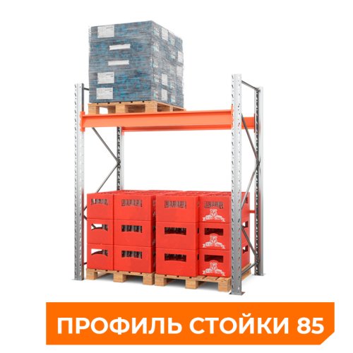 Стеллаж паллетный 2000х1800х1100 мм (85.1.5). Ярусы: пол+1