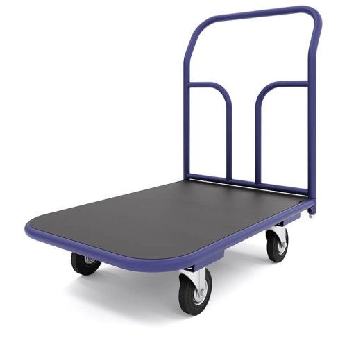 Тележка платформенная с резиновым покрытием ТПР 9 (500x1000 мм, колеса черная резина 160 мм)