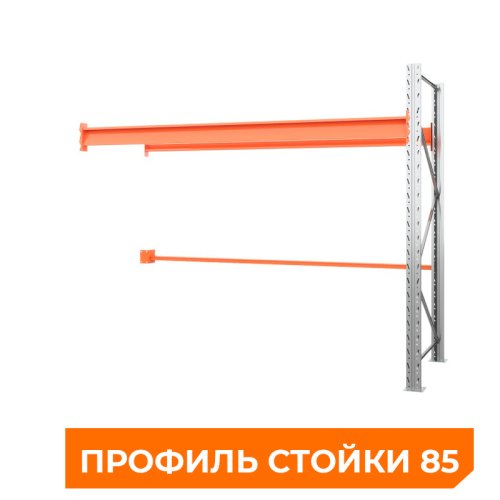 Секция приставная стеллажа металлического паллетного 2000х2700х1100 мм (85.1.5). Ярусы: пол+1