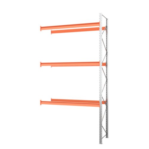 Секция приставная стеллажа металлического паллетного 5000х2700х1100 мм (100.1.5). Ярусы: пол+3