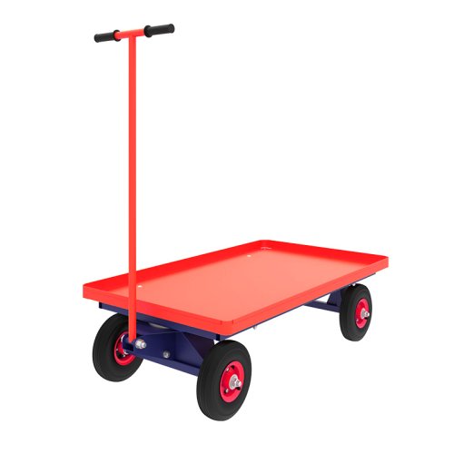 Тележка платформенная с поворотной осью ТПО 2 (г/п 450 кг, 900x600 мм, колеса пневматические 250 мм)