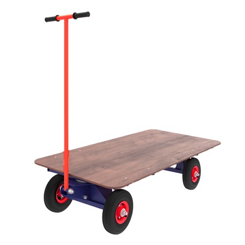 Тележка платформенная с поворотной осью ТПО О (г/п 450 кг, 1200x600 мм, колеса пневматические 250 мм)