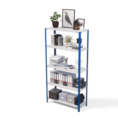 Стеллаж металлический ТС Лайт, синие стойки, 2200x1000x300 мм. Полки: 5 шт. металл (ТС 220100305с)