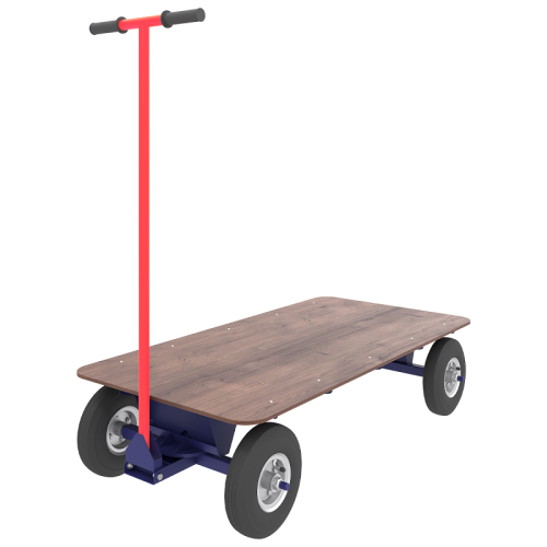 Тележка платформенная с поворотной осью ТПО О (г/п 450 кг, 1200x600 мм, колеса литые 250 мм)