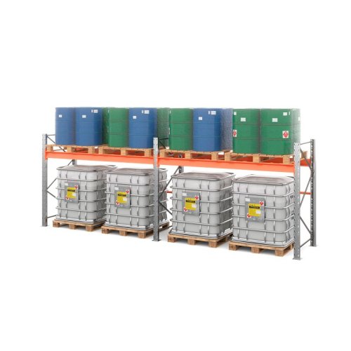 Два паллетных стеллажа в линию 2000х1800х1100 мм (100.1.5). Ярусы: пол+1