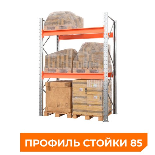 Стеллаж паллетный 3500х1800х1100 мм (85.1.5). Ярусы: пол+2