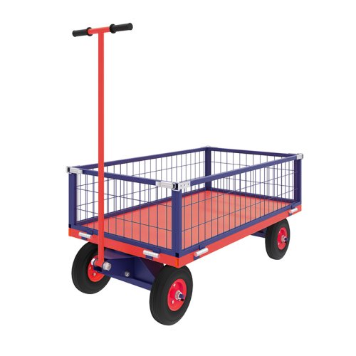 Тележка с поворотной осью ТПОБ 5 С (г/п 450 кг, 1200x700 мм, колеса пневматические 250 мм)