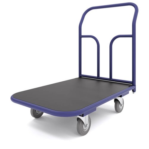 Тележка платформенная с резиновым покрытием ТПР 3 (600x1000 мм, колеса серая резина 125 мм)