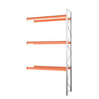 Секция приставная стеллажа металлического паллетного 4500х2700х1100 мм (100.1.5). Ярусы: пол+3