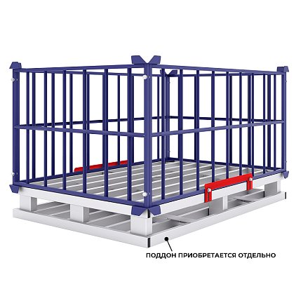 Трубчатое ограждение паллеты окрашенное (1500 кг, 1200x800x530 мм)