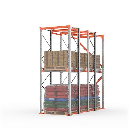 Стеллаж набивной паллетный 4000х4200х1050 (85.1.5). Ярусы: пол+1