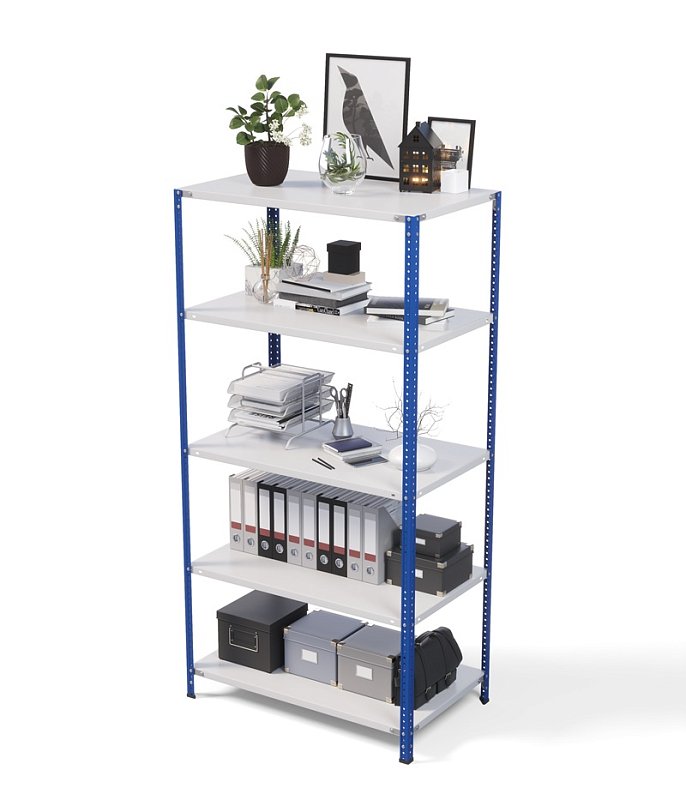 Стеллаж ТС Лайт 2200х1000х500, 5 полок, синие стойки